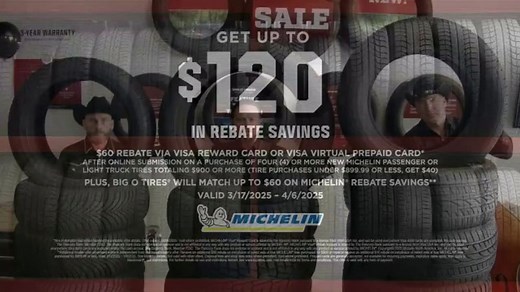 Big O Tires TV Spot, 'Big O Savings: $120 in Rebate'