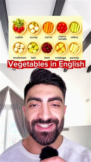 Erfan Raad on Instagram: "💚✅ I truly love all vegetables. Tell me in the comments which one is your favorite! 🍆🥕🌶️🥬🥦🥒🥗🍆🌽🍠🥔🍅🫜 ☑️☑️ Follow me if you like to see more content like this 🙏🏽 @erfan_.english @erfan_.english ➡️ @erfan_.english _____________________________________________________ #words #englishword #vocabenglish #vocab #learnenglishwords #learningvocabulary #easywords #easyvocabulary #everydayenglish #learningwords #englishfun #englishiseasy"