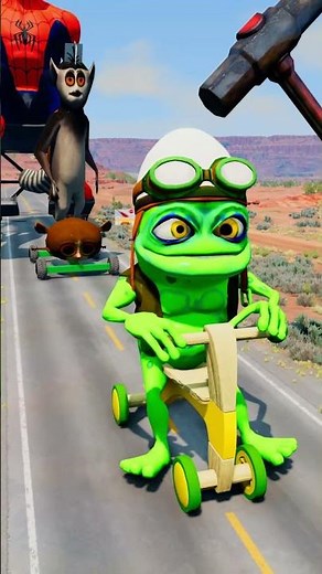 Weird & Funny Cars Crossing to Spinner Hammer Crush in BeamNG.drive