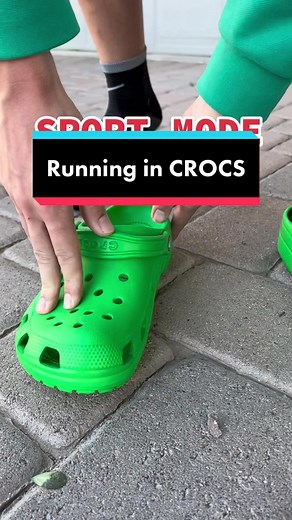 Crocs in sport mode are different #foryoupage #running #run #shoes #crocs #fitness #review