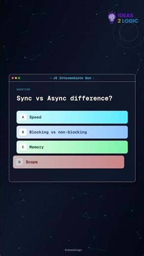 JS Interview Question: Sync vs Async difference? #javascript #coding