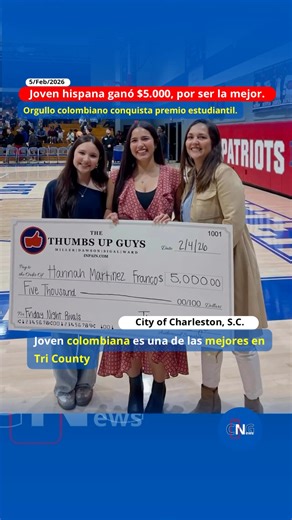 Joven hispana ganó $5.000, por ser la mejor. Orgullo colombiano brilla en Charleston. ¡Histórico logro para nuestra comunidad! Hannah Martínez Franco, una joven de raíces colombianas, ha sido nombrada "Estudiante Atleta del Año" en el Lowcountry. Tras emigrar hace solo cuatro años y superar la trágica pérdida de su padre, Hannah alcanzó la posición número uno de su clase en Fort Dorchester High School con un impresionante promedio de 5.5. Por su excelencia en voleibol, fútbol y liderazgo comunit