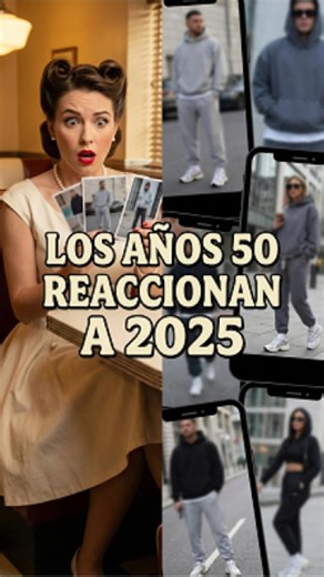 La época más elegante vs la moda actual ¿Qué pasaría si la gente de los años 50, conocida por su elegancia impecable, pudiera ver cómo vestimos en 2025? En este experimento visual, personas de la década de 1950 reaccionan a fotografías de la moda actual.? #cibertales #moda #1950s #vestir #elegancia #fblifestyle | Cibertales IA
