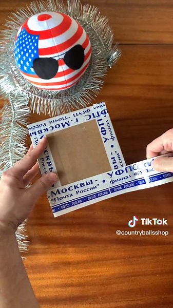 Packing a Estonia Countryball Toy with Flag for Shipping to United Kingdom