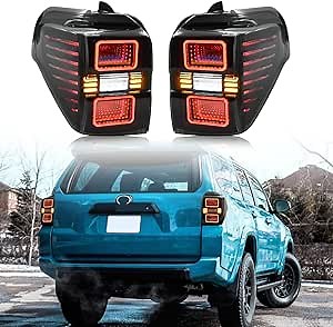LED Taillights for Toyota 5th 2010-2020 TRD/Limited/Off-Road/SR5/Sport/Nightsh Tail/Rear lights Assembly Tunnel style taillights,Sequential Turn Signal/Start Up Animation,DRL,Reverse & Brake(Plug&Play