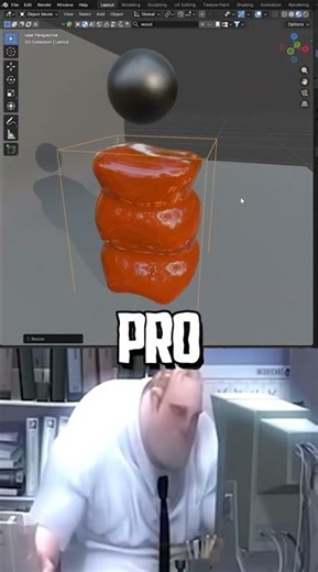 Noob vs Pro: Simulação de Gosma que Parece Real #blender #3d #cg