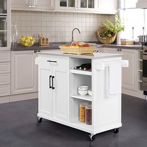 This Amazon Kitchen Island Is A Must-Have For Small Spaces (And It's Under $200!) - Hunker