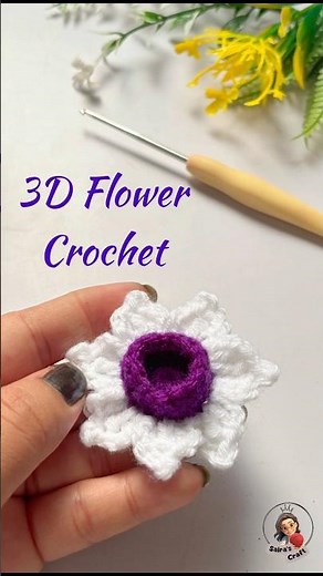 3D Flower Crochet Tutorial | Easy and Simple Flower Design | #crochet #knitting #diy