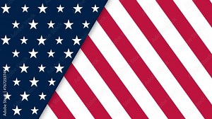A dynamic American flag with stars, designed as a motion background