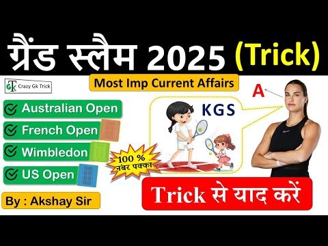 Current Affairs 2025 : Grand Slams Trick | Winners List of Grand Slams 2025 | Sports | By Akshay Sir
