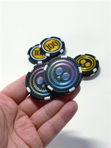 OG Flipster Magnetic Fidget Slider | 3D Printed Skull, Poker Chip Design | Dual-sided Haptic Coin - Etsy