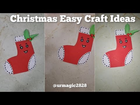 Christmas Easy Crafts / How to make Santa sock craft / Very easy crafts making at home ‪@urmagic2828‬