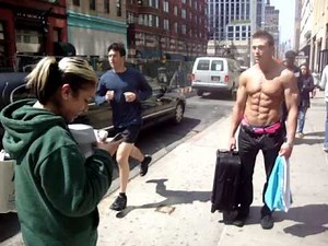 Doug Peaney Shirtless In NYC Streets after NPC Metropolitan PreJudging unedited