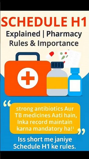 Schedule H1 Drugs Explained | Pharmacy Law India 📚#pharmacyshorts #facts #2minpharma #dpharm