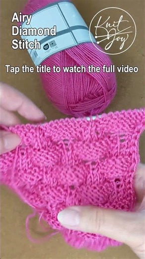 Diamond Motif Knitting Pattern #embossedstitch #237