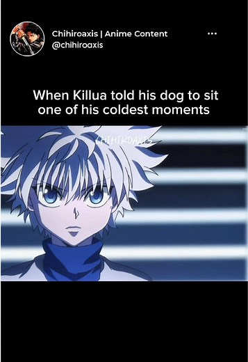 When Killua told his dog to sit one of his coldest moments 😳🥶😨 #gon #hxh #killua #anime #mrmagic