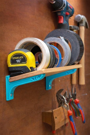 Tape Storage Shelf Brackets | Workshop Organizer | Angled Roll Holder | PETG Durable | Garage Wall Mount - Etsy