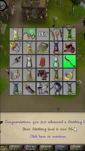 96 Smithing on the Ironman, One Step Closer to Maxing! #osrs #gaming #runescape