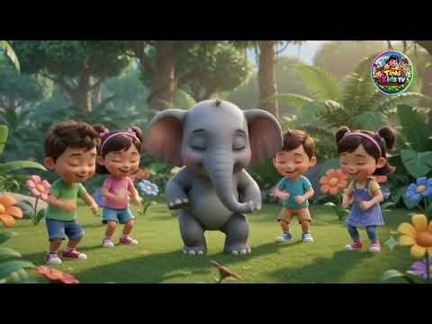 Elephant Dance Song for Kids | Stomp Stomp & Trumpet Toot! | Fun Animal Dance Rhyme | Tinki Kids TV