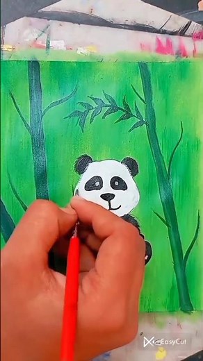 Easy panda painting for begginers l cute Acrylic idea l Relaxing Art #shorts