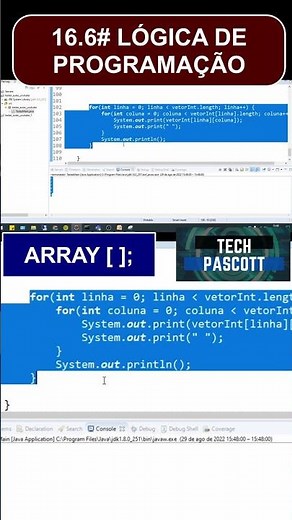 #16.6 - Curso Lógica de Programação Básico #programacao #logica #java