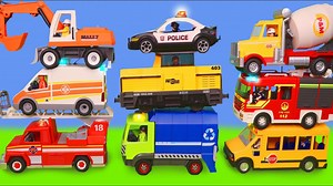 3.5M views · 64K reactions | Ambulance, Tractor, Bus, Excavator, Fire Truck, Police Cars & Train Toy Vehicles for Kids  | Pet's Studio Compilation | Facebook