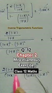 Q.12 Miscellaneous #class12chapter2 #maths #ncert #cbse #shorts