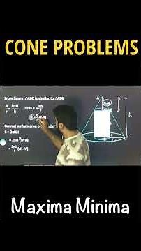 Cone Problems of Maxima Minima | Applications of Derivatives | Class 12 Boards | JEE