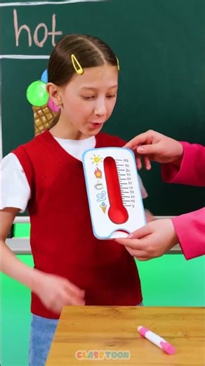 Hot & Cold: Paper Thermometer Fun! 🔥❄️🌡️ #Shorts #Kids #Fun
