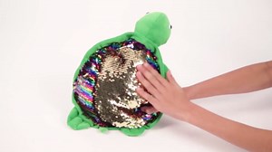 11" Turtle Stuffed Animal with Reversible Flipping Sequins - Cute Plush Sea Turtle