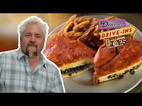 Guy Fieri Eats INSIDE-OUT Grilled Cheese | Diners, Drive-ins and Dives with Guy Fieri | Food Network
