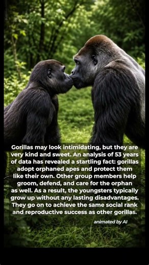 Gorillas: The Gentle Giants That Care for Orphans#shorts