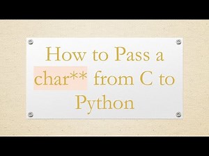 How to Pass a char** from C to Python