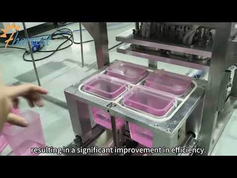 O mașină semiauto desigilat folieîn rolăcu patrucapete testată–osalvare pentruproducția înloturimici