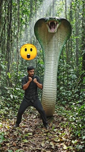 When a Giant Snake Appears Suddenly 🐍😱 #shorts #shortsfeed #aianimation #omveershorts #action #vfx