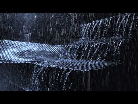 Night Rain Streaming from Roof Edges – Peaceful Rain Sounds for Sleep