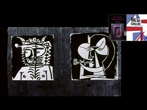 Pablo Picasso at work. Picasso live drawing and painting 01