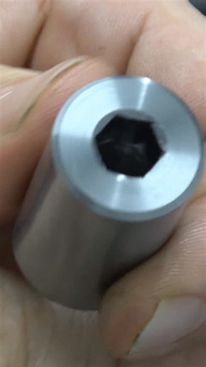 Ventil Ator on Instagram: "Rotary broaching of a hex key hole #rotarybroaching #hexkey #lathe #metalwork #workshop #workshopvibes #cnc #craft #craftsmanship"