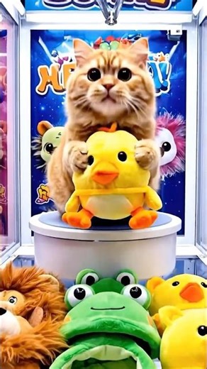 Cat Tries to Win Every Toy in the Claw Machine!🐱