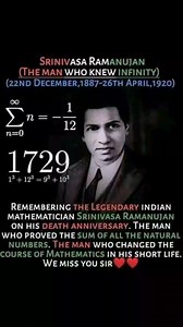 Todyis the 137th Birthday Anniversary to Srinivasa Ramanujan... Taxicab Numbers The term "taxicab numbers" has its origin in a story involving the British mathematicians G. H. Hardy and Srinivasa Ramanujan. The anecdote goes like this: In 1919, Hardy visited Ramanujan in the hospital. Hardy mentioned that he came in a taxicab with the rather unremarkable number 1729. Hardy found this number uninteresting, to which Ramanujan quickly responded that 1729 is, in fact, a very interesting number – it 