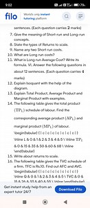 Give the meaning of Short-run and Long-run concepts.State the ... | Filo