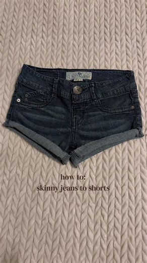 how to turn long jeans into shorts! 👖 i didn’t film the ironing or sewing part cus i don’t have it with me rn…but please do if you have it LOL #sewing #rework #lowwaistedjeans #shorts #skinnyjeans