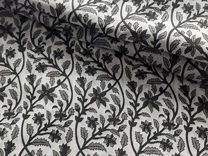 Floral Batik Ikat Print Fabric: Jaipur Hand Block 100% Cotton