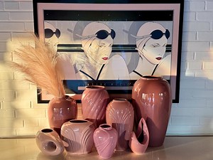 Vintage Art Deco Haeger Vase Collection: 1980s Post Modern Sculptural Decor-mauve-pink - Etsy