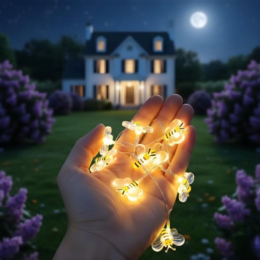 Honeybee LED String Lights – Battery Operated Garden Fairy Lights - Etsy