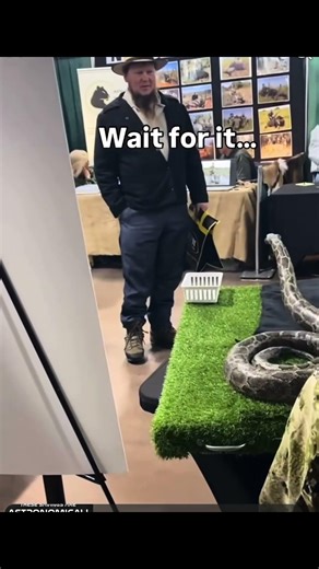 Amish Man was curious if the snake was real or not, and then this happened lol 😂 ￼