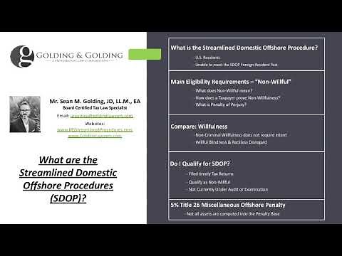 Streamlined Domestic Offshore Procedures: 2020 IRS SDOP for U.S. Residents