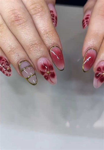 Sweet and Fierce Cherry Leopard Nails