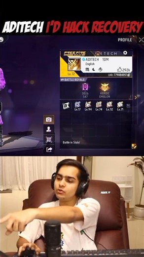 Free fire aditech I'd hack recovery 😱#shortsvideo #freefire #viralvideo
