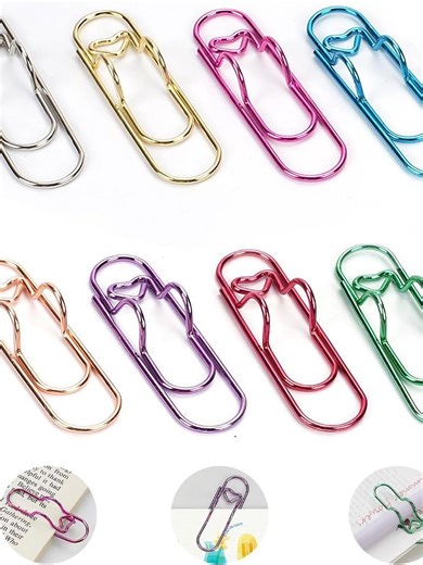 Heart Pen Clip Set 6Pcs Multicolor Metal Pencil Clips#penclips #clips #notebook #penclip